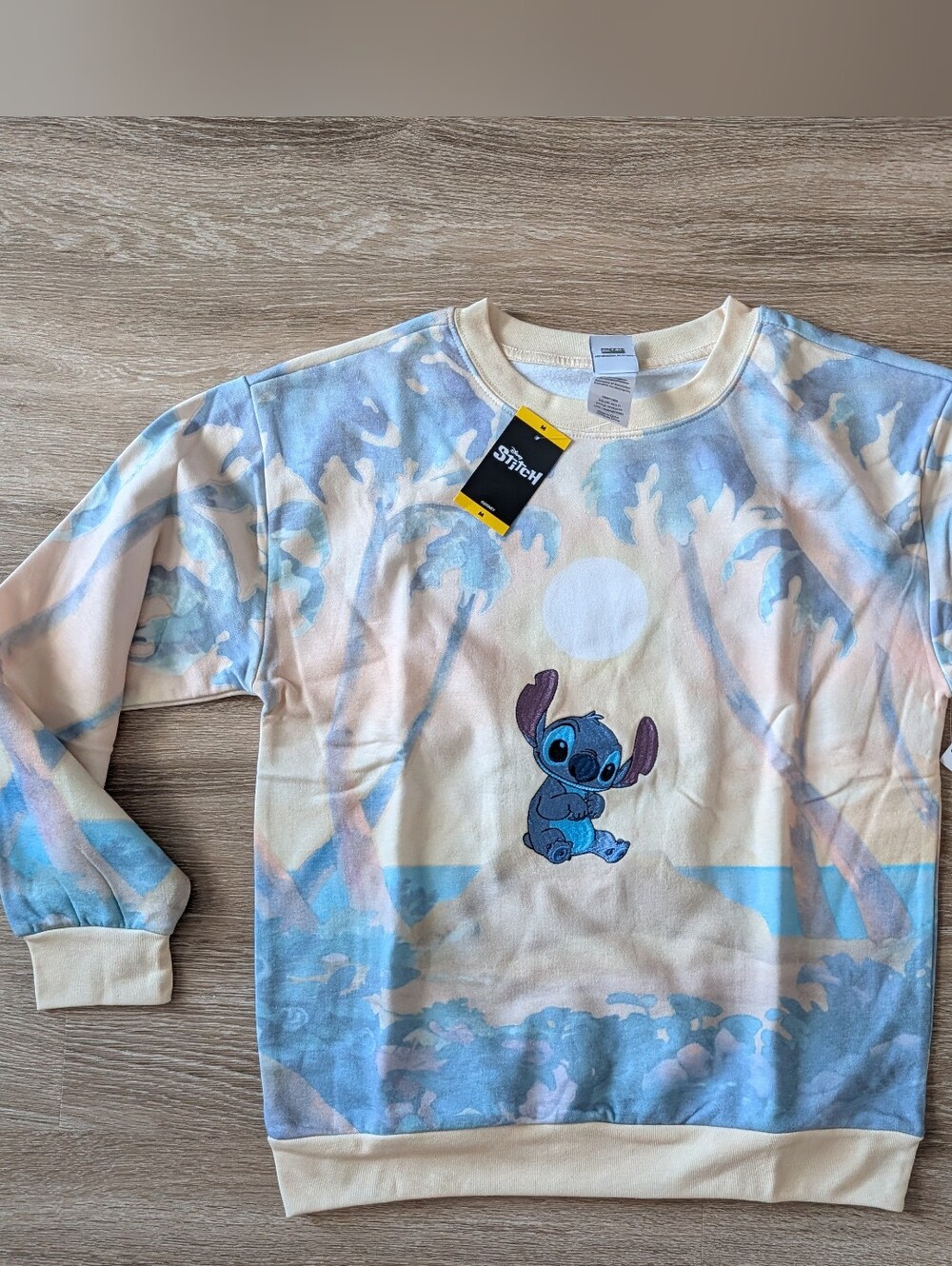 Disney Embroidered Stitch Dreamy Tropical Sweatshirt | Medium | NWT